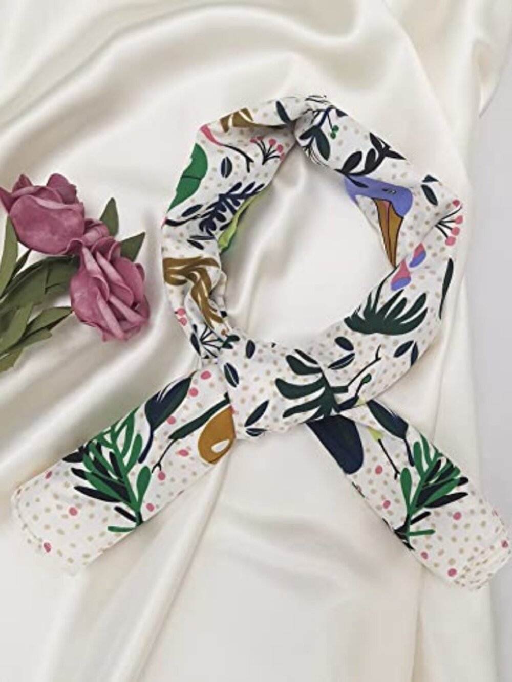 Silk Like Head Scarf for Women - Satin Large Hair Scarves - 35"